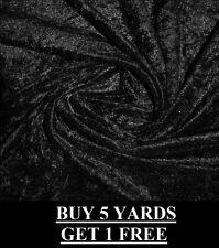 High Quality Black Crushed Velvet Velour Stretch Dress-Making Fabric Material