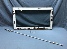 VTG Shabby Oak Hardwood Glass Transom 20x35 Window with Hardware Old 1417-23B