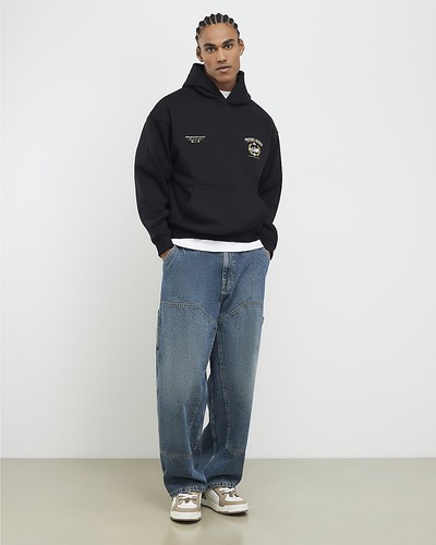 River island mens hoodie black - mens,