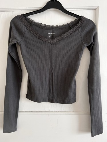 Hollister grey ribbed - ribbed, knit