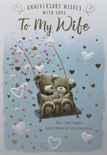 Wife anniversary card cute - wife,