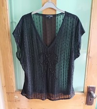 Next black mesh & glass beaded