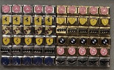 Car Make Badges Italian Charm Link 9mm Silver & Gold Fits Nomination Bracelet