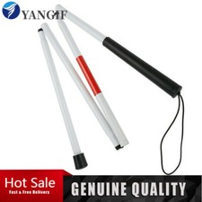 White Blind Walking Stick Folding Cane For Visually Impaired 125cm Non Slippy UK