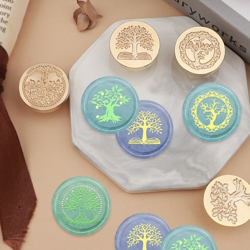 Tree life wax seal - of, brass