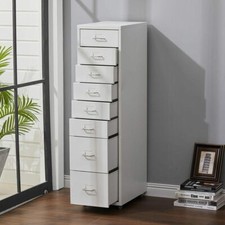 Metal 6/8/10 Draws Office Filing Cabinet White Steel File Storage Cupboard Chest