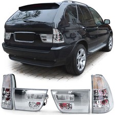 Rear Lights Left + Right in Silver Chrome for BMW X5 E53 from 1999-2003