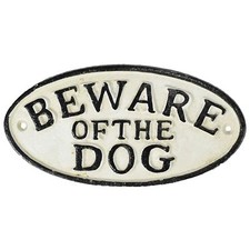"Beware of Dog" Cast Iron Sign
