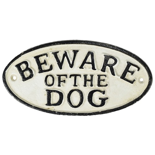 Beware dog cast iron sign - dog",