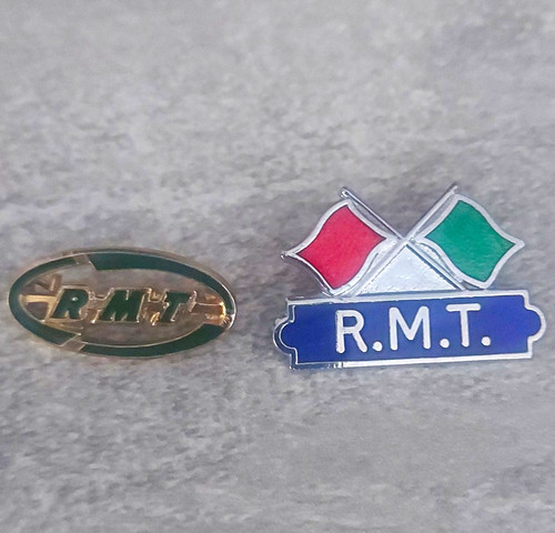 2x enamel badges pins - r.m.t.,