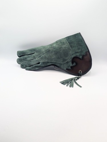 Green suede leather - green, double