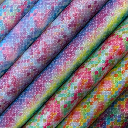 Mermaid rainbow glitter fabric - glitter,