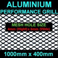 1 x Black Aluminium Racing Grille Net Vent Race Car Tuning 40x100cm Mesh 4x6mm