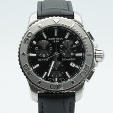 Certina DS First Quartz Chrono Men's Watch 39Mm Steel Good Condition 541.7184.42