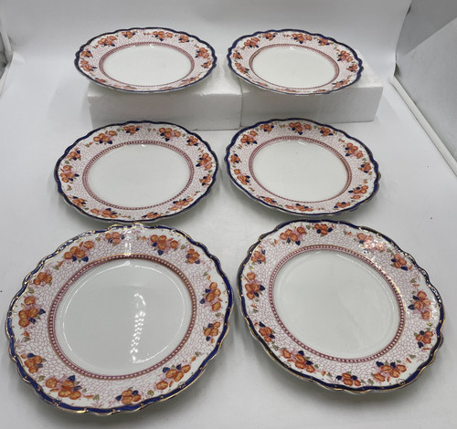 Six antique dinner plates - six,
