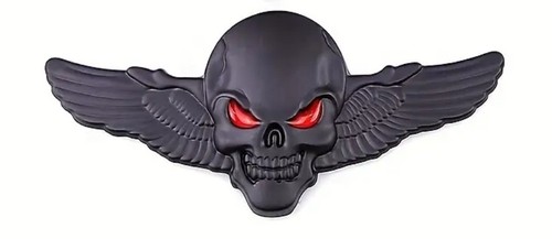Metal black skull with red - skull,