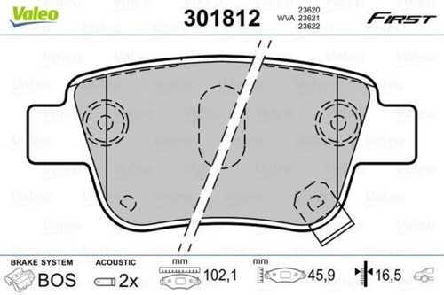 Rear disc brake pad set - disc,