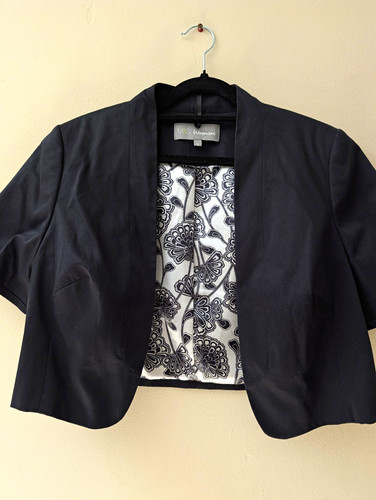 Woman black cropped bolero - black,