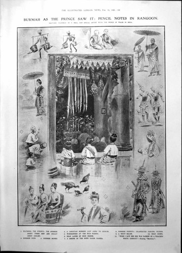 Antique print burmah - antique, seen