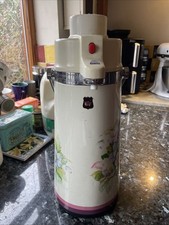 Vintage Retro Floral Carafe Air Pot Vacuum Flask Thermos Hot Cold Drink