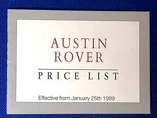 1992 ROVER CARS PRICE LIST inc