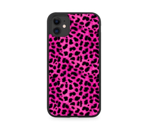 Hot pink leopard print - hot, rubber