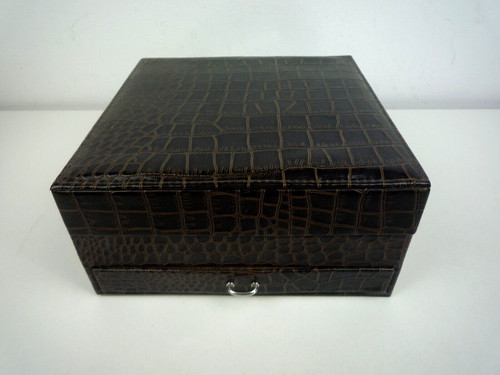 Brown faux leather snakeskin - faux,