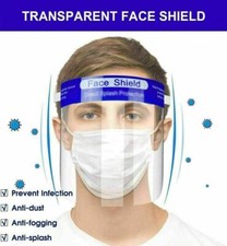 Full Face Shield Visor PPE Safety Reusable Transparent Clear Plastic Mask UK P&P
