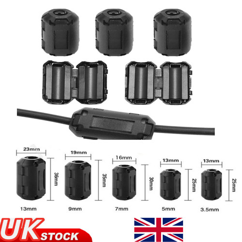 5mm 13mm ferrite cable - 3.5mm-13mm, clips