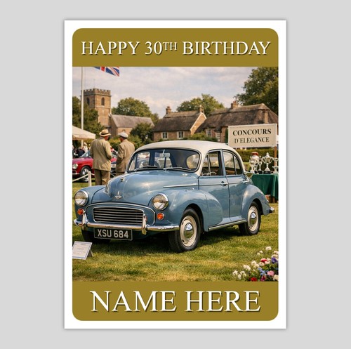 Morris minor personalised - personalised, a5