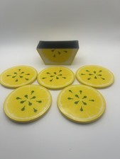 Lemon Paper Mache Coasters (5 with Box)