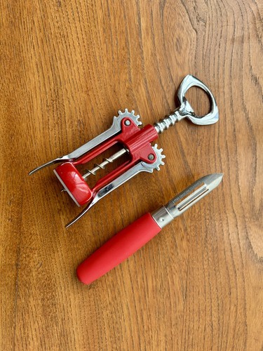 Red kitchen bundle corkscrew - red,