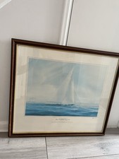 TIM THOMPSON - THE AMERICA'S CUP 1851  NEW YORK DEFEAT BRITISH SIGNED PRINT RARE