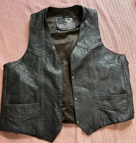 Men leather biker - men's, black