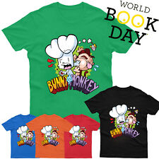 Bunny Vs Monkey T Shirt Book Day Cartoon Children Kids Boys Book Story  Xmas
