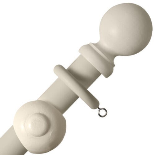 White wooden curtain pole with - pole,