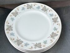 VINTAGE SET OF 7 SALAD PLATES VINEWOOD RIDGWAY CERAMIC POTTERY WHITE MIST