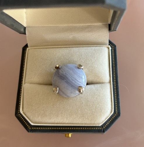 Blue lace agate sterling - blue,