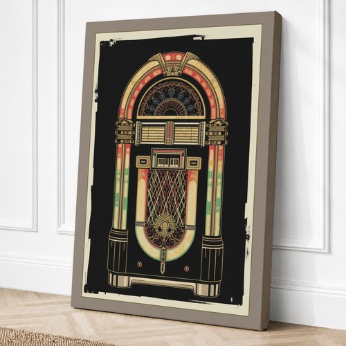 Vintage jukebox art deco - art,