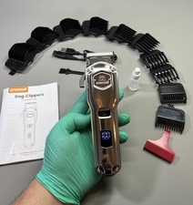 Cordless Dog Pet Clipper Stainless Steel Shaver Trimmer For Grooming Waterproof