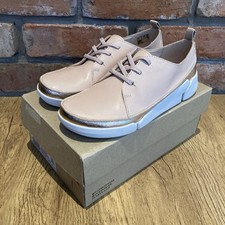 NEW Clarks Trigenic Clara Blush Pink Leather Rose Gold Shoes Size 4.5