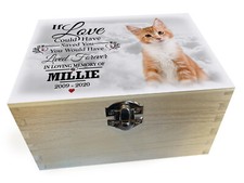 Wooden pet cat cremation urn