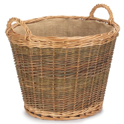Unpeeled log basket large - unpeeled,