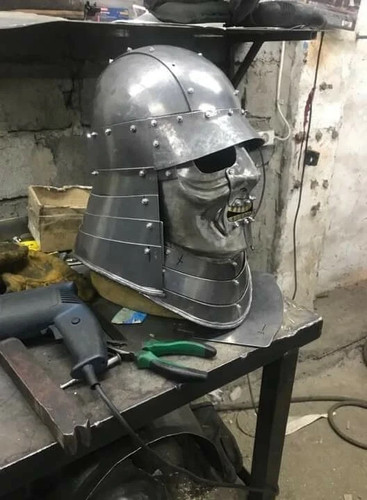Samurai helmet handmade steel - helmet,