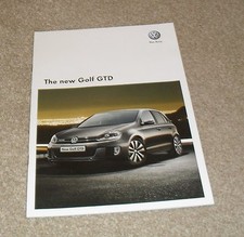 Volkswagen VW Golf GTD Mk6 Brochure 2009 - 2.0 TDI 170ps inc DSG
