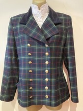 Superb Ladies Lead Rein In Hand Driving Jacket Navy Tartan Size 8