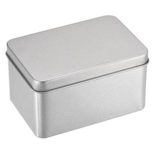 Tin Boxes Small Metal Storage Box Silver Jewelry Keys Coins Metal Tin Box