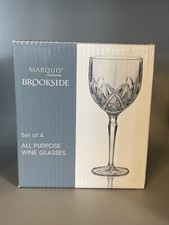 Waterford Brookside Boxed Set of 4 Large Wine Glasses, New, Opened Box, Discont.