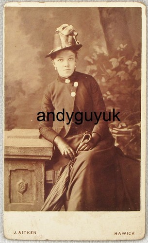 Cdv lady hat shell - cdv, brooch