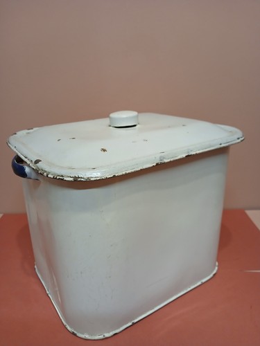 Antique vintage enamel bread - antique,